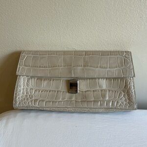 Vintage FURLA Italy Beige Crocodile Bag